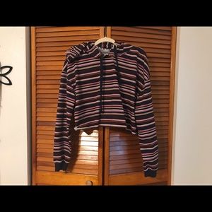 Striped Cropped Hoodie